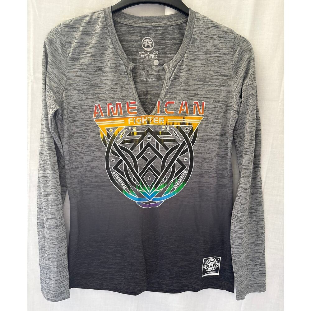 American Fighter Women's Long Sleeve Athletic Small Gray